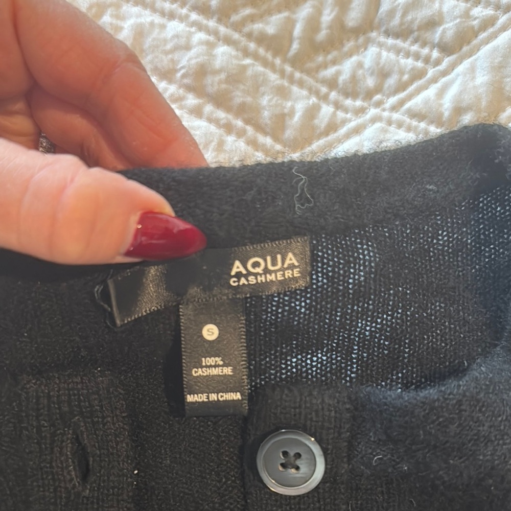 Aqua Black Cashmere Cardigan - Picture 2 of 6